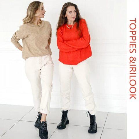 Toppies 2022 suéter para mujer Otoño Invierno tejido tops jersey de cuello redondo suéter coreano ropa de invierno ► Foto 1/6