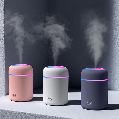 Humidificador de aire de 300ml, difusor de Aceite esencial de Aroma ultrasónico USB, humidificador de luz suave romántico, Mini máquina de niebla, purificador ► Foto 1/6