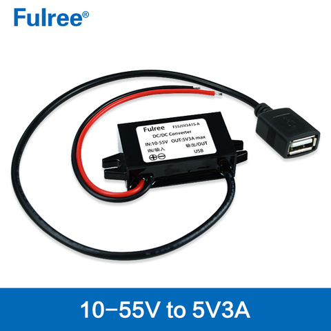 Mini Micro USB hembra tipo C, 12V, 24V, 36V, 48V a 5V, 3A, adaptador de cargador de coche, CC, convertidor de potencia de reducción, conector doble Dual ► Foto 1/6