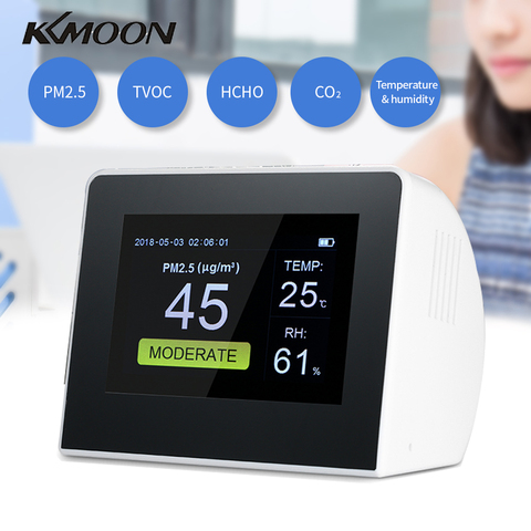 Monitor Digital de calidad del aire para interior/exterior, Detector de Gas, PM2.5/ HCHO/TVOC, Monitor de CO2, analizador de Gas ► Foto 1/6