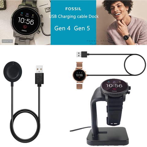 Fossil Gen 4 cargador Gen 5, muelle de carga inalámbrico de repuesto para soporte de carga fósil Emporio Armani, con Cable de carga de 100CM ► Foto 1/6