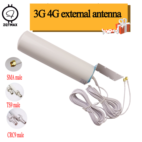 ZQTMAX 2G 3G 4G Omni antena exterior Con 5m Dual SlIder CRC9/TS9/SMA conector para 3G 4G router módem, amplificador de señal móvil ► Foto 1/4