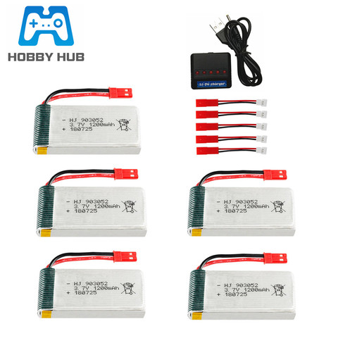 Batería lipo de 3,7 V, 1200mAh para baterías H11D H11C Helicóptero De Control Remoto de aviones, 3,7 v, 903052, conector JST y juego de cargador ► Foto 1/6