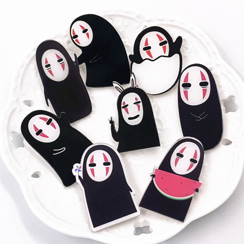 Insignia Kawaii de Personaje de Anime sin cara para hombre y mujer, insignias de acrílico, broche de ropa, alfileres, iconos en la mochila, decoración, regalo para niños, 1 Uds. ► Foto 1/5