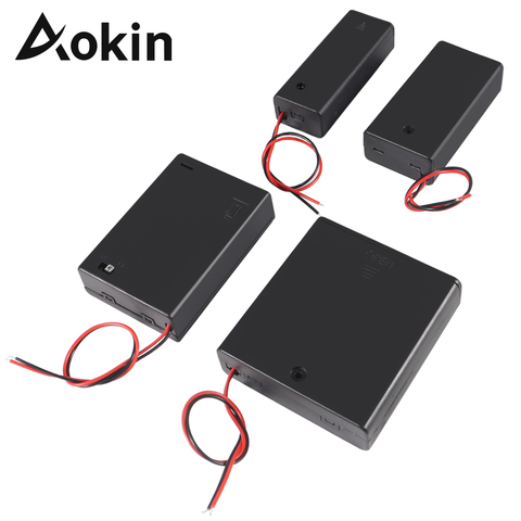 Aokin-soporte de batería AA, caja de almacenamiento con interruptor de encendido/apagado, Cable de 1,5 V, cubierta de Clip de baterías de plástico AA, 1x2x 3x 4x ► Foto 1/6