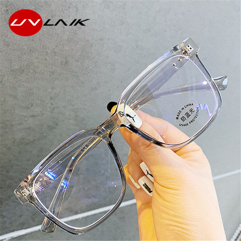 UVLAIK-gafas con montura cuadrada para hombre y mujer, anteojos con montura cuadrada para miopía, gafas ópticas transparentes ► Foto 1/6