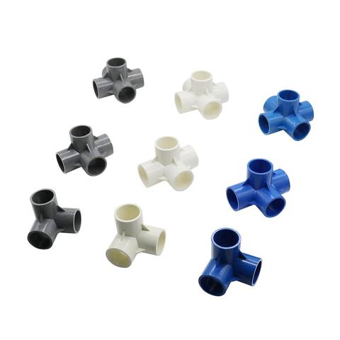 Diámetro interior 20mm 3-way/4-way/5-way conector tridimensional PVC suministro de agua accesorios de tubería conectores iguales junta de plástico ► Foto 1/6