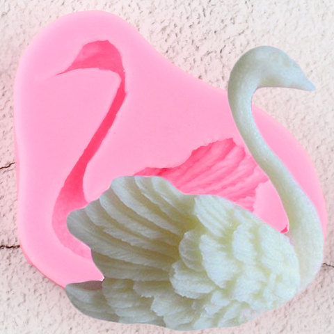 Molde de silicona Cisne 3D para cupcakes de boda, utensilios para decoración de tortas con jabón de Fondant, arcilla polimérica, moldes de pasta de azúcar y Chocolate ► Foto 1/6