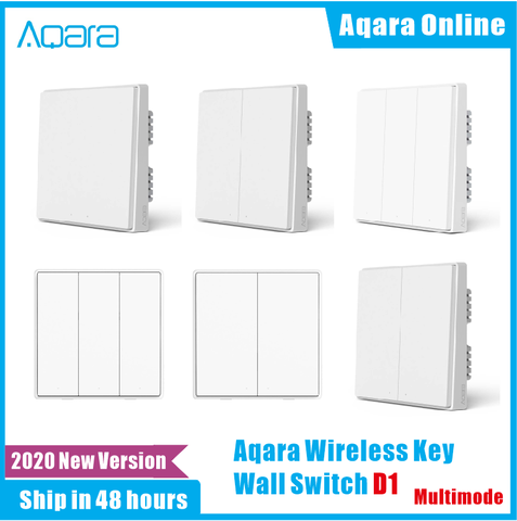 Aqara-Interruptor de pared D1 Zigbee Smart Zero Line, con luz y mando a distancia, inalámbrico, sin clave, para Mi Home, 2022 ► Foto 1/6