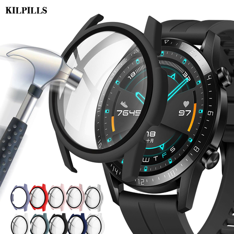 Protector de cristal + funda para huawei watch gt2 2e, 46mm, 42mm, accesorios, cobertura completa, protector de pantalla templado para huawei gt2e ► Foto 1/6