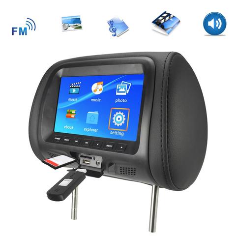 Universal 7 pulgadas Monitor para reposacabezas de coche de entretenimiento para asiento trasero Multimediaa USB SD reproductor de entretenimiento para asiento trasero Monitor de reposacabezas ► Foto 1/6