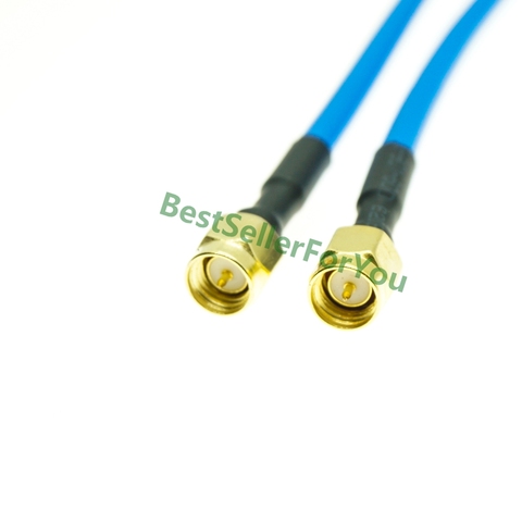 Conector SMA macho a SMA macho, Conector recto RF coaxial, Cable semirrígido RG402, color azul, nuevo ► Foto 1/3