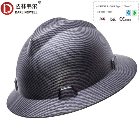 Sombrero duro de ala completa, casco de seguridad para el trabajo, gorro de trabajo ligero de alta resistencia, para la construcción de ferrocarril, parasol de verano ► Foto 1/6