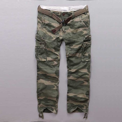 Pantalones de diseño de camuflaje para hombre, calzas clásicas de alta calidad, color negro, pierna recta, de algodón ► Foto 1/6