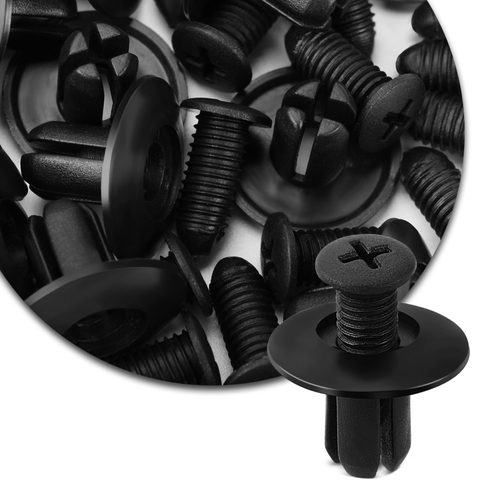 Guardabarros de parachoques Universal para coche, remaches de plástico negro de agujero de 8mm, accesorios para automóvil, 40/20/10 Uds. ► Foto 1/5