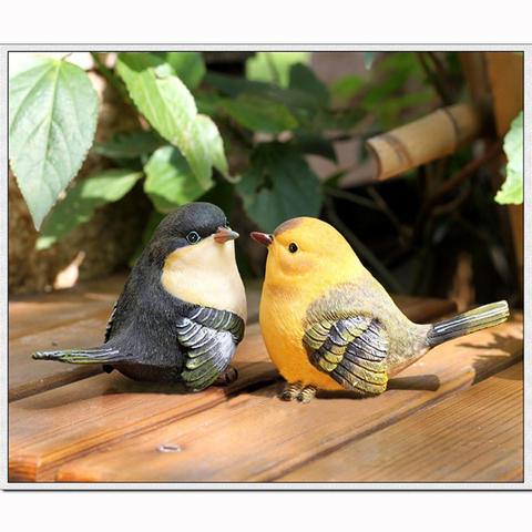 Escritorio de decoración de jardín Rural, aves de emulación, regalo de Navidad, 1 par ► Foto 1/6