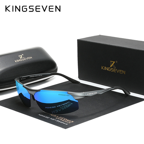 KINGSEVEN-gafas de sol polarizadas de aluminio para hombre y mujer, lentes de espejo para conducir, de aviación, 9126 ► Foto 1/6