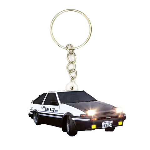 LLavero de acrílico Animax inicial D Sharp Turn Ae86, llavero de acero inoxidable para coche, cadena para hombre, regalos de novio para llaveros para mujer ► Foto 1/2