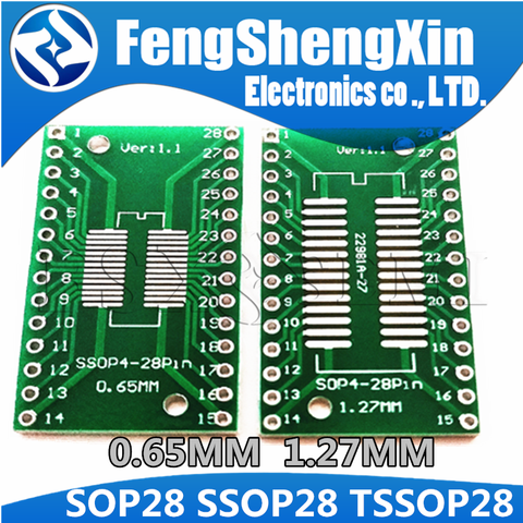 5 unids/lote marcar producto SOP28 SSOP28 TSSOP28 a DIP28 adaptador PCB de convertidor transferencia placa 0,65 MM 1,27 MM adaptador de PCB ► Foto 1/3