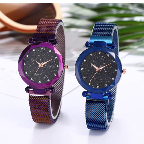 Reloj de lujo con cielo estrellado para Mujer, Reloj de pulsera con diamantes de lujo, relojes de pulsera de cuarzo para Mujer ► Foto 1/6