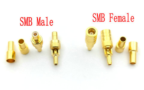 5 uds conectores de enchufe macho/hembra SMB Crimp con para cable RG316,RG174,LMR100 ► Foto 1/2