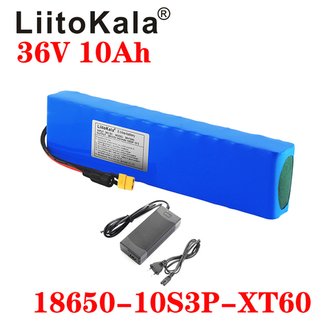 LiitoKala-batería de iones de litio para bicicleta eléctrica, 36V, 10Ah, 600 vatios, 10S3P, 15A, BMS, para xiaomi mijia m365 pro, XT60 T ► Foto 1/6