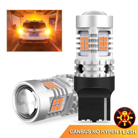 OXILAM-bombilla LED para intermitente de coche, Bombilla Canbus sin Error, 12V, amarillo ámbar, 7440 K, 3020, WY21W, W21W, T20, 2200 ► Foto 1/6