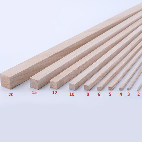 Longitud 30cm cuadrado largo de barra de madera bastón de madera tiras para modelo de avión artesanías hechas a mano DIY suministros de arte ► Foto 1/5