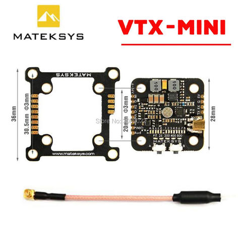 Matek System Mateksys VTX-MINI VTX mini 5,8G 40CH Pit/25/200/400/800mW vídeo FPV transmisor VTX para Dron de carreras con visión en primera persona ► Foto 1/6