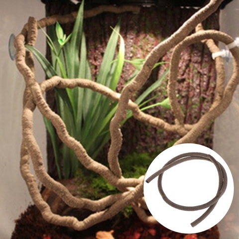 Vid Artificial para caja de reptiles, funda de decoración, lagarto, ratán, adorno de planta curva de 1m ► Foto 1/6