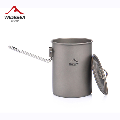 Widesea-utensilios de cocina para acampar, vajilla de titanio, olla turística, cocina al aire libre, utensilios para comida campestre, mochila para senderismo y senderismo ► Foto 1/6