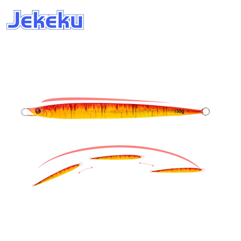 JEKEKU Venta caliente de la plantilla de Metal señuelo cuchara 80g 100g 135g Cable de Jigging mar bajo señuelo Artificial cebo de plomo Minnow FishingLure ► Foto 1/6