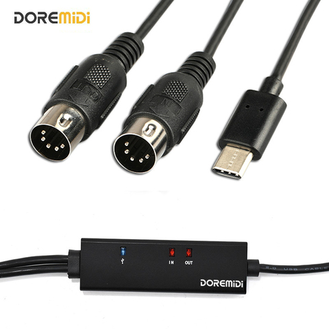 DOREMiDi-convertidor MIDI a USB tipo C, Cable USB tipo C con luz indicadora para MacBook y Android ► Foto 1/6