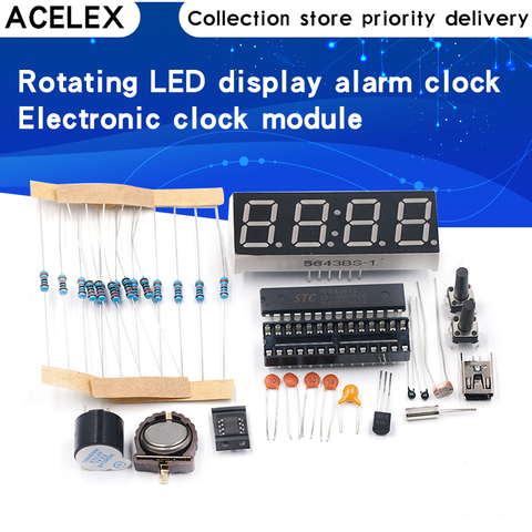 Módulo de reloj electrónico de alarma con pantalla LED giratorio DS1302, KIT de bricolaje, pantalla LED de temperatura ► Foto 1/6