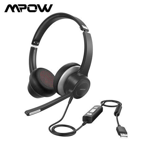 Mpow-auriculares con cable HC6, dispositivo de audio con USB de 3,5mm, para ordenador, reducción de ruido, micrófono, para PC, teléfono y oficina ► Foto 1/6