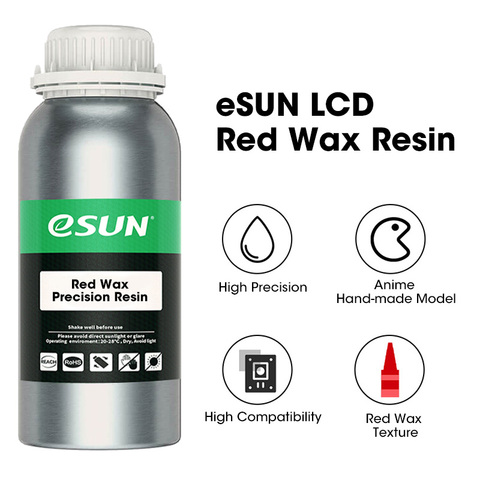 ESUN-resina de cera roja LCD UV para impresora 3D, resina de alta precisión para curado de fotones, 3D fotopolímero de impresora, 500g ► Foto 1/6