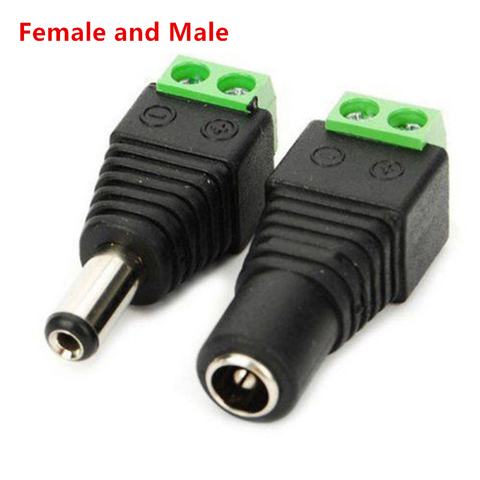 Enchufe de conector CD 2Pin mujer + 5,5*2,1mm AC 220V Cable adaptador de corriente eléctrica conectores hembra para tira LED CCTV ► Foto 1/6