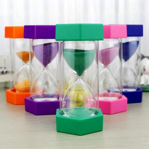 Reloj de arena de 5/10/15/20/30min, reloj de arena de cocina con temporizador, juguete creativo para niños, reloj de arena portátil para estudiantes, temporizador de cumpleaños ► Foto 1/6