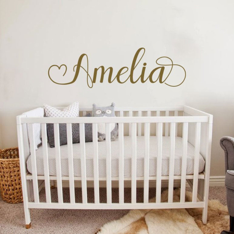 67*20cm letras de vinilo adhesivo con nombre personalizado Simple adhesivo con nombre s bebé niña vivero pared pegatinas personalizado fondos LC1776 ► Foto 1/3