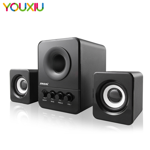 Altavoz de ordenador con Subwoofer USB 2,0 de cada D-205, con enchufe de Audio de 3,5mm, portátil, para música, DJ, USB, para ordenador portátil y TV ► Foto 1/6