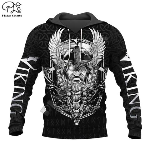 PLstar Cosmos-chándal de tatuaje guerrero vikingo para hombre y mujer, chándal informal de moda con cremallera, sudadera, chaqueta, estilo 3DfullPrint, 2 ► Foto 1/3