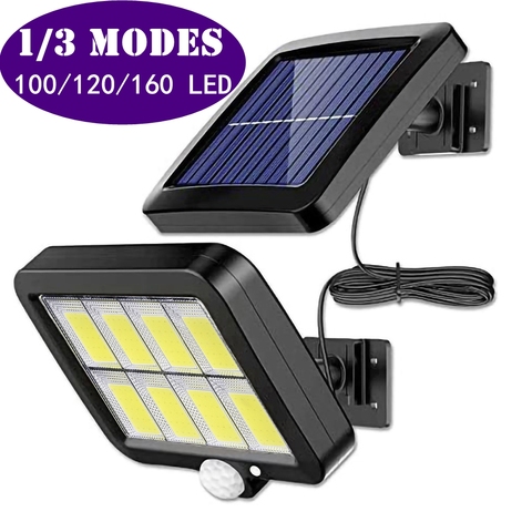 Luz de pared alimentada por energía Solar para exteriores, 160LED, impermeable, PIR, Sensor de movimiento, iluminación para Parque, patio, valla, lámpara de decoración de jardín y calle ► Foto 1/6