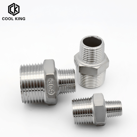 Reductor de ajuste de tubería de acero inoxidable, Conector de pezón hexagonal Ada dn8-dn32, 1/8 