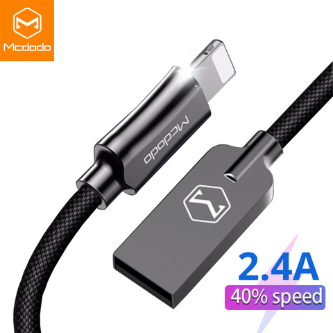 MCDODO Cable USB 2.4A para Cable de iPhone XS Max XR 8 7 6 6 S Plus, iPad mini para relámpago rápido cable de carga del teléfono móvil Cable de datos ► Foto 1/6