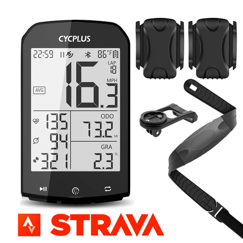 Ordenador para bicicleta con GPS, velocímetro M1, Sensor de ANT + cadencia, Monitor de ritmo cardíaco para Garmin, Bryton, IGPSPORT, Strava ► Foto 1/6