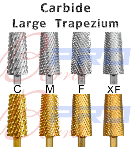 Proberra-cilindro cónico Trapezium grande 6,6, cortador de carburo de acero de tungsteno, dorado y plateado, broca de taladro para manicura y pedicura ► Foto 1/6