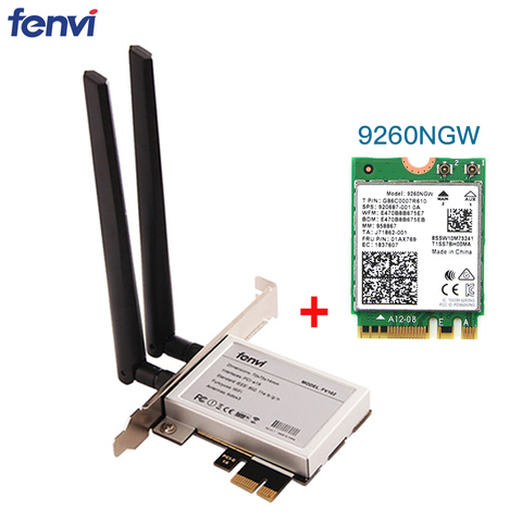 Convertidor de adaptador inalámbrico de escritorio PCI-E 1X con 1730Mbps, tarjeta de red Wifi, 9260NGW, para Intel 9260, Bluetooth 5,0, para Windows 10 ► Foto 1/6