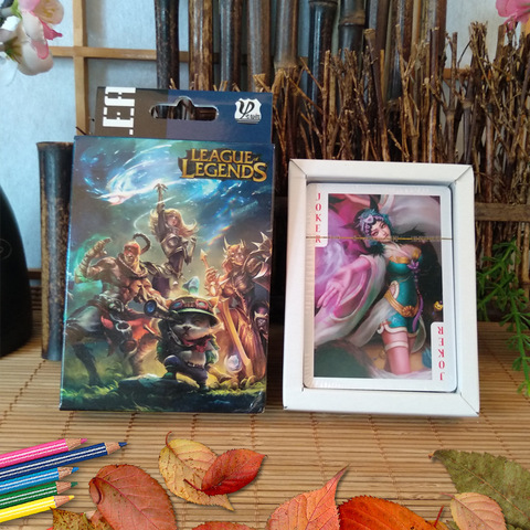 Juego de 54 hojas de cartas de póker LOL League of Legends, colección de personajes de cómics, juego de cartas ► Foto 1/6