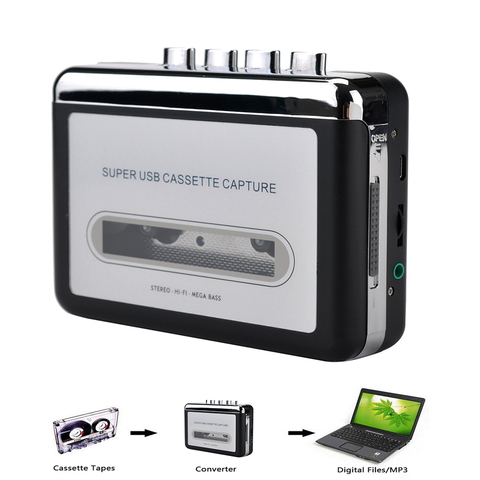 Reproductor de Cassette a MP3, convertidor de captura, reproductor de Audio, convertidor de cinta de Cassette en cinta a PC y portátil a través de USB ► Foto 1/6