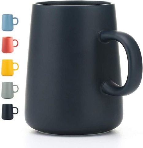 Taza de té de cerámica Extra grande, tazas de café de cerámica esmerilada ancha, taza de café grande, taza de té con cuchara para oficina ► Foto 1/6